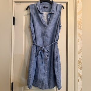 Tommy Hilfiger Blue Sleeveless Tie Front Mini Dress